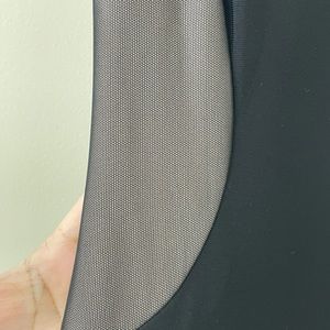 Long black dress with deep back neck